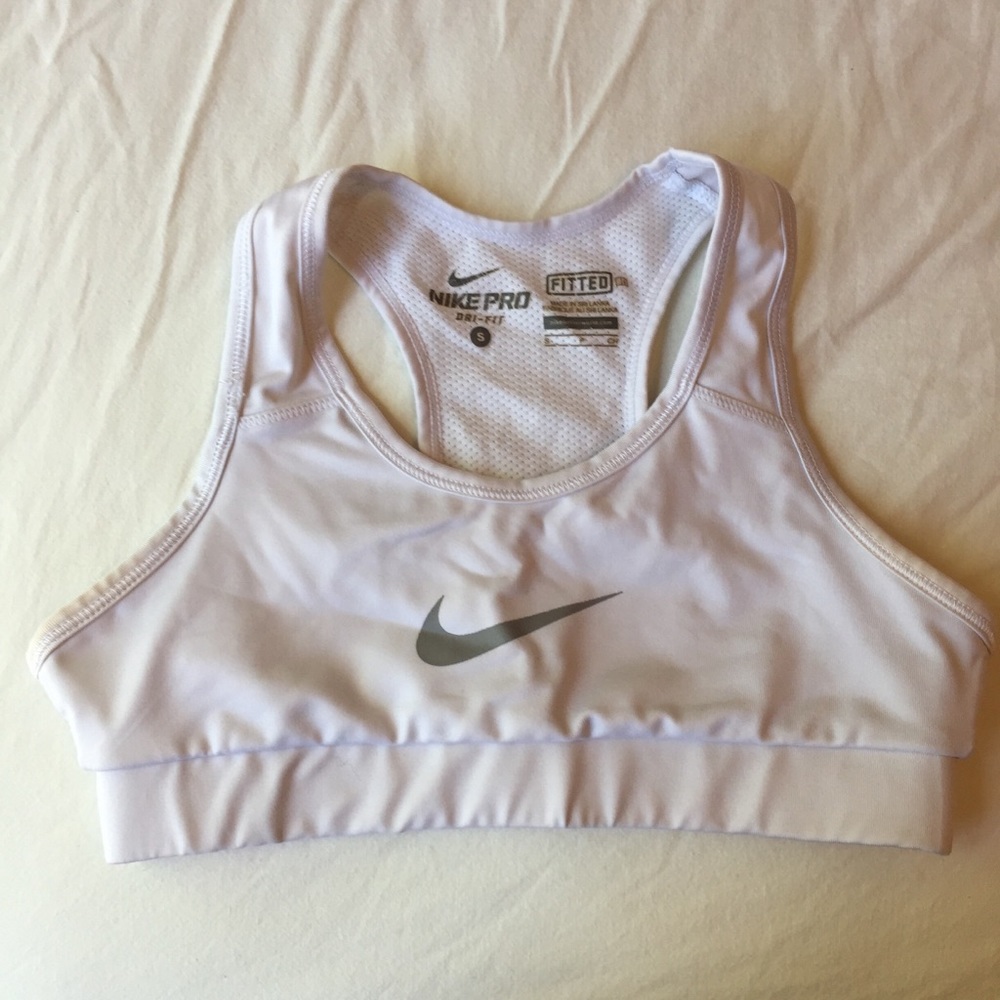 Girls Nike Pro White Sports Bra